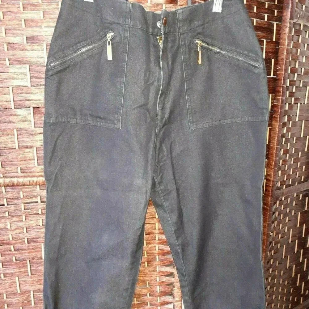 VINTAGE-LOUIS VUITTON-Black Cropped Jeans-28"